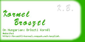 kornel brosztl business card