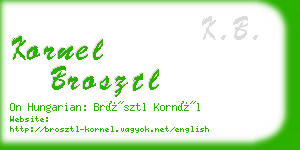 kornel brosztl business card